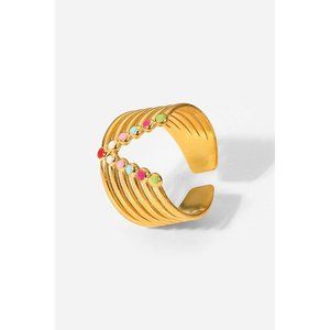 Candy Skies Decorative Enamel V-Shaped Open Ring